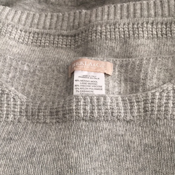 HEKLA & Co. Italian Made Marino Wool Cashmere Sweater Size LG - Picture 8 of 13